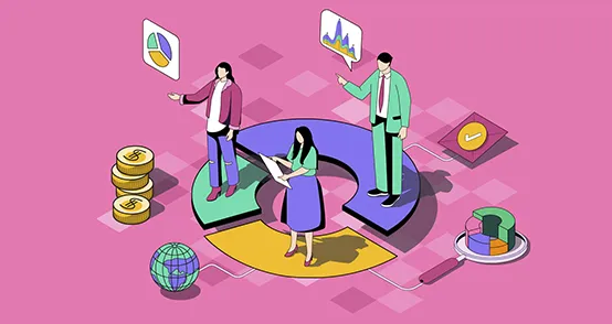 マーケティングを行う人々のイメージ