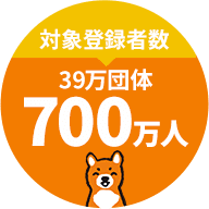 対応登録者数、39万団体700万人